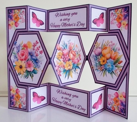 Hexagon shutter card Spring Bouquet MD by Pam Stubley