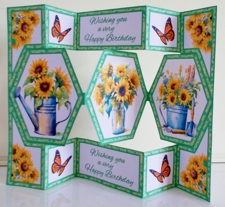 Hexagon Shutter Sunflowers BD by Pam Stubley
