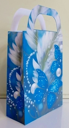 Blue and silver floral gift bag 3 by Pam Stubley