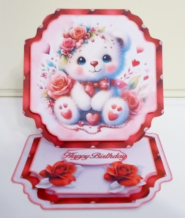 Cute Bear 9 Shaped Easel Card Mini Kit by Pam Stubley