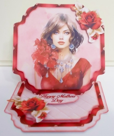 Lady In Red 2 Shaped Easel Card Mini Kit by Pam Stubley