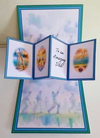Watercolour Cricketers Twist and Pop Card by Pam Stubley