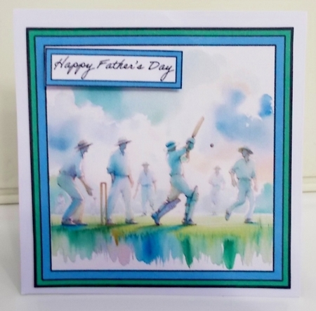 Watercolour Cricketers Twist and Pop Card by Pam Stubley