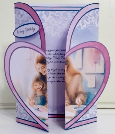 Painting with Mum Heart Shaped Double Gatefold 5 x 7 by Pam Stubley