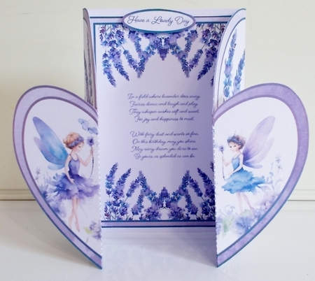 The Lavender Fairies Heart Shaped Double Gatefold 5 x 7 by Pam Stubley