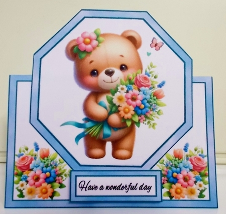 Cute bear with flowers by Pam Stubley