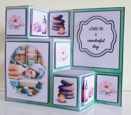 Birthday Spa Day three Step Card by Pam Stubley