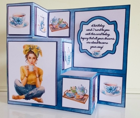 Birthday Tea Time three Step Card by Pam Stubley
