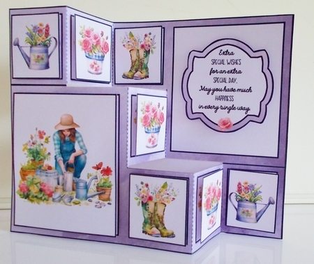 Birthday Gardening Bliss Three Step Card by Pam Stubley