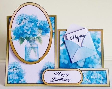 Side stepper Pretty blue hydrangeas by Pam Stubley