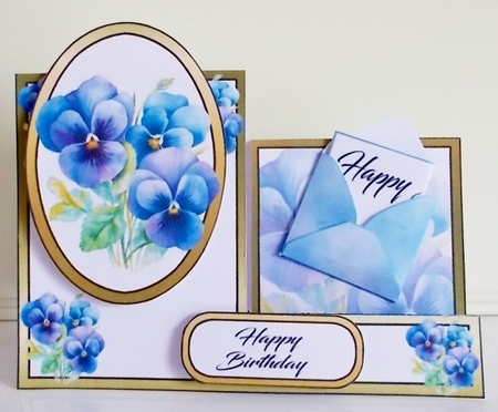 Side stepper Pretty Pansies by Pam Stubley