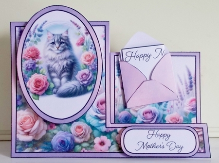 Cat Among the Roses Side Stepper by Pam Stubley