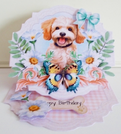 Give the Dog a Bone 10 Shaped Easel Card by Pam Stubley