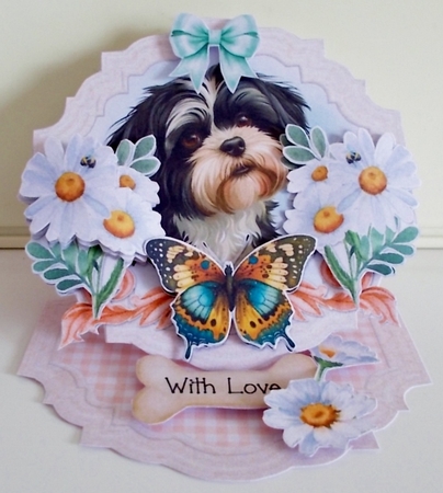 Give the Dog a Bone 12 Shaped Easel Card by Pam Stubley