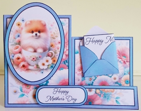 Pomeranian in a Teacup Side Stepper by Pam Stubley