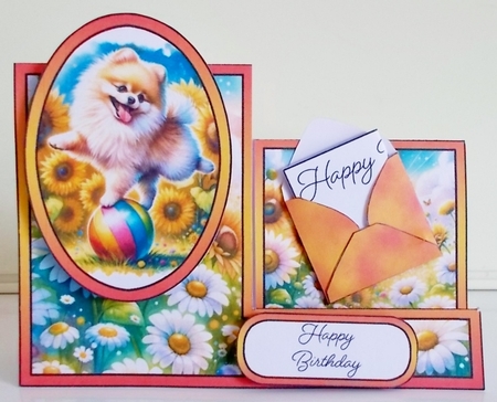 Playful Pomeranian Side Stepper by Pam Stubley