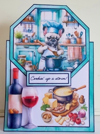 Cookin Up a Storm 5 x 7 Octagon Tent Card by Pam Stubley
