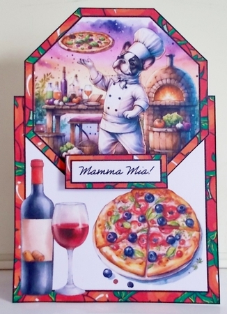 Mamma Mia Pizzeria 5 x 7 Octagon Tent Card by Pam Stubley
