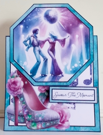 Disco Dancers Octagon Tent Card by Pam Stubley