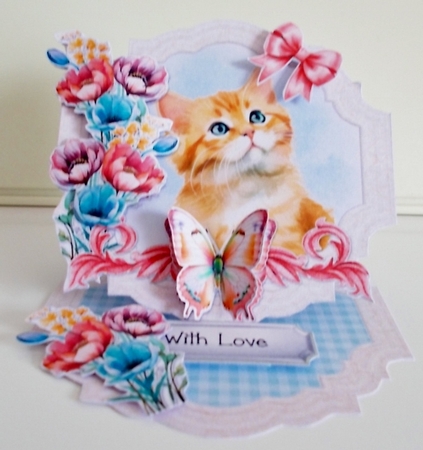 Kool Kitties 9 Shaped Easel Card by Pam Stubley