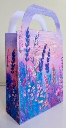 Embroidered lavender effect gift bag 1 by Pam Stubley