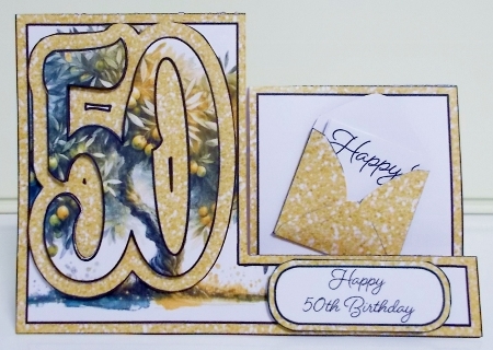 50th Birthday Tree of Life Side Stepper Card by Pam Stubley
