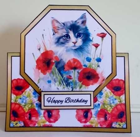 Octagon tent Pussy cat & poppies by Pam Stubley