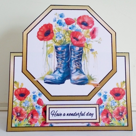 Octagon tent Boots full of poppies by Pam Stubley