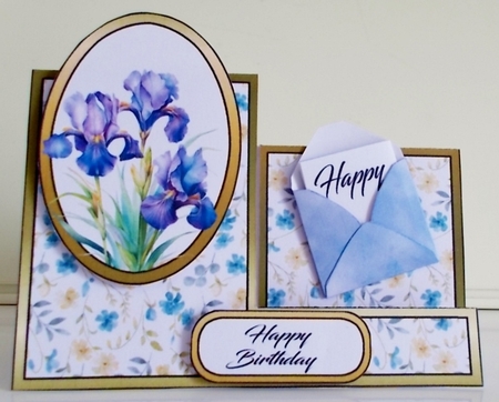 Side stepper Blue Irises by Pam Stubley