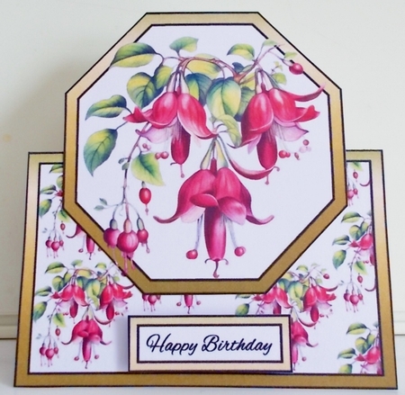 Octagon tent Fancy fuchsias by Pam Stubley