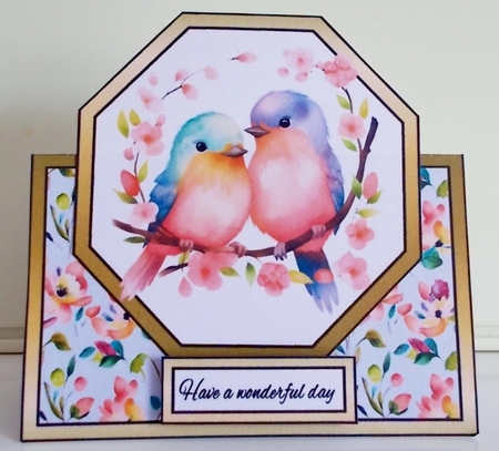 Octagon tent Lovebirds by Pam Stubley