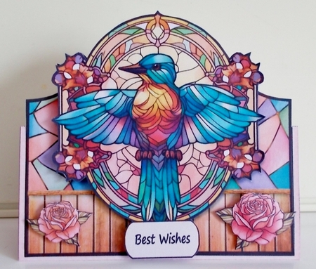 Glass Birds Tent Card Kit-3 by Pam Stubley