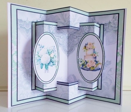 Rings & White Roses Concertina Card by Pam Stubley