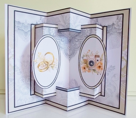 Peach Wedding Bus Concertina Card by Pam Stubley