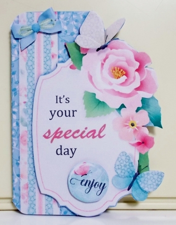 Your Special Day Shaped 3D Decoupage Card with Insert and Envelope by Pam Stubley