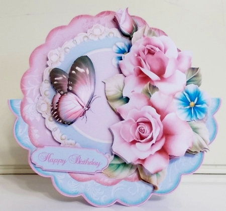 Rose Bliss - Scallop Wobble Card Mini-Kit by Pam Stubley