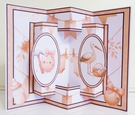 Stork Brings a Baby Double Concertina Card by Pam Stubley