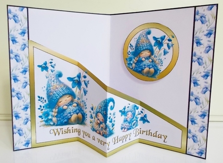 Diagonal pop-out Bluebell fairies by Pam Stubley
