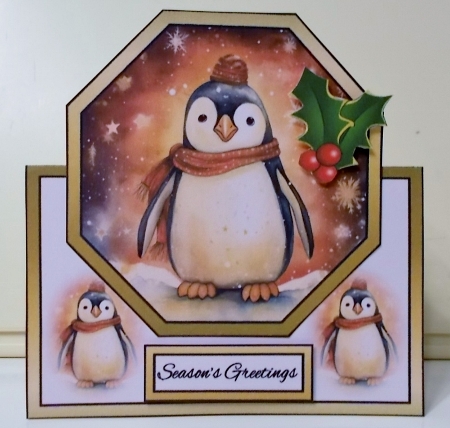 Octagon tent Christmas penguin by Pam Stubley