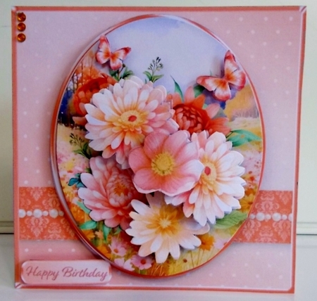 Peach and Cream Posy - Decoupage Card Mini Kit by Pam Stubley