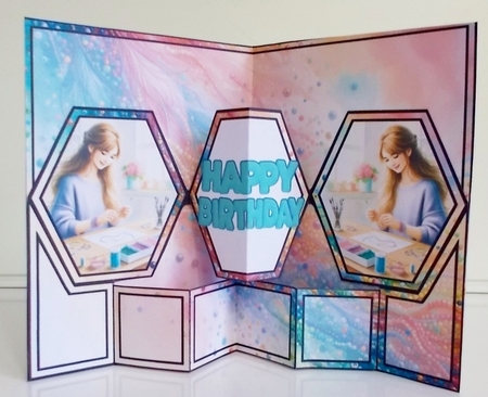 Beading Queens Birthday Hexagon Popout Card by Pam Stubley