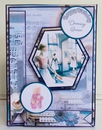 Dancing Queens Birthday Hexagon Popout Card by Pam Stubley