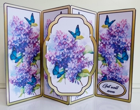 Gate fold pop-out Lovely Lilacs by Pam Stubley