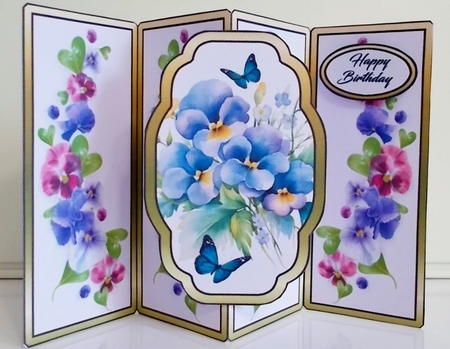 Gate fold pop-out Pretty pansies by Pam Stubley