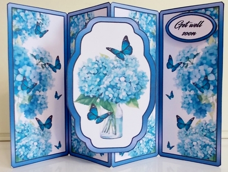 Gate fold pop-out Blue beauties by Pam Stubley