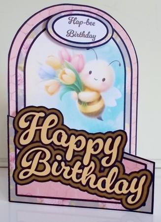 Hap-bee-est Birthday Cutaway Arch Card by Pam Stubley
