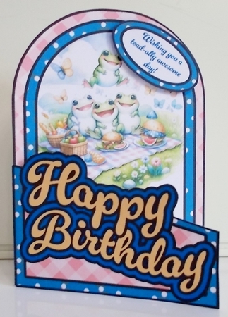 Toad-ally Amazing Birthday Cutaway Arch Card by Pam Stubley