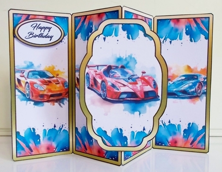 Gate fold pop-out Super cars by Pam Stubley