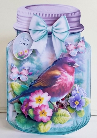 Spring Bird Mason Jar 02 Shaped Mini Page Kit by Pam Stubley
