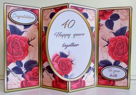 Gate fold pop-out 40th Wedding anniversary by Pam Stubley